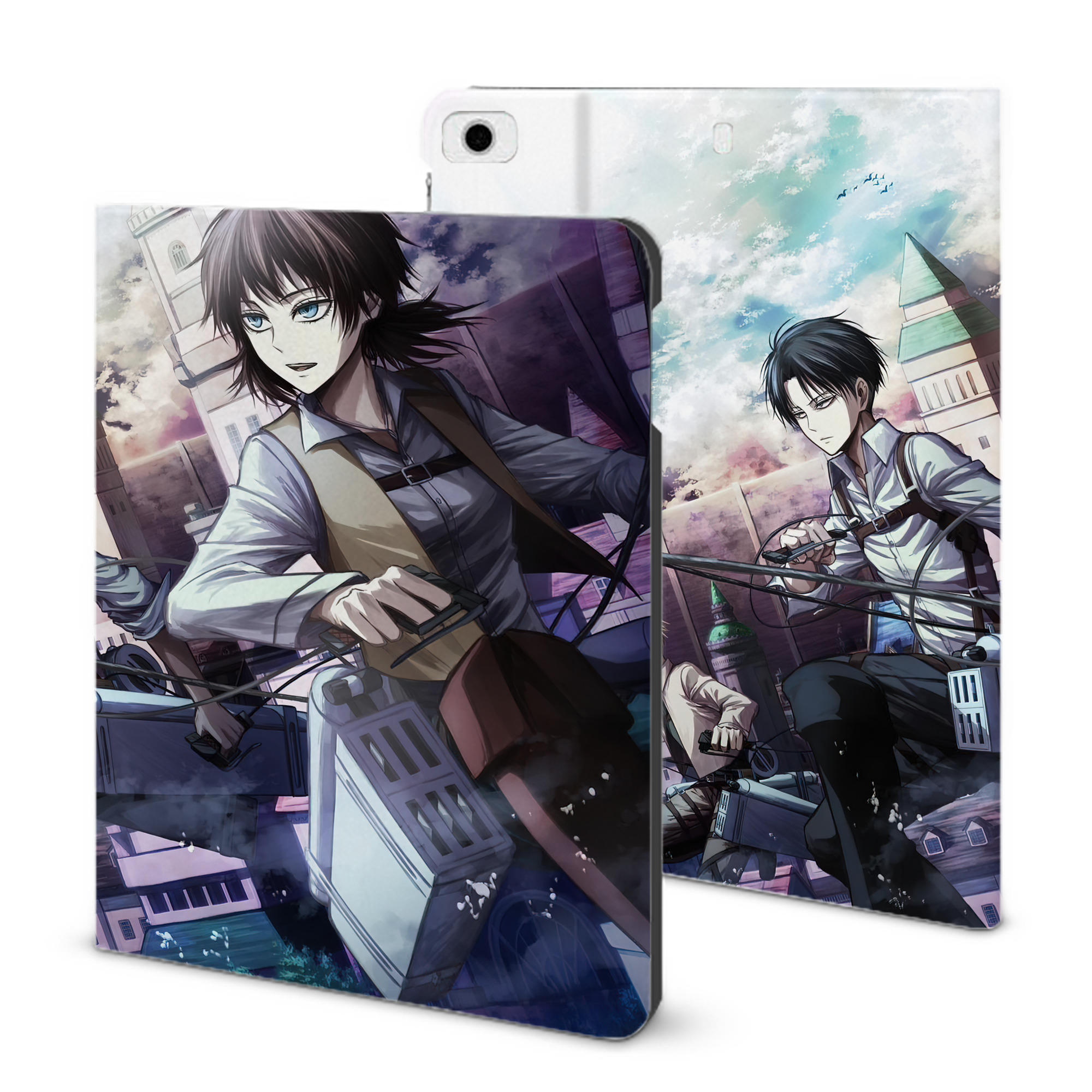 （画像用） 進撃の巨人 Attack on Titan IPad ケース ブック型 PUレザー TPU 耐衝撃 軽量 薄型 ペン収納なし 全面保護 IPad 各モデル対応